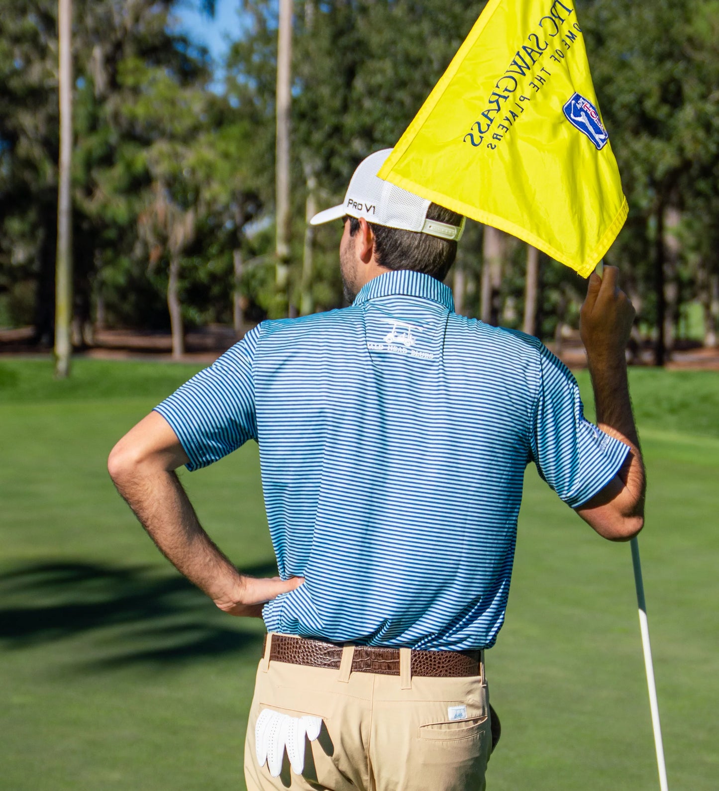Bald Head Blues Albatross Polo - Heather Aruba / Royal Blue Stripes