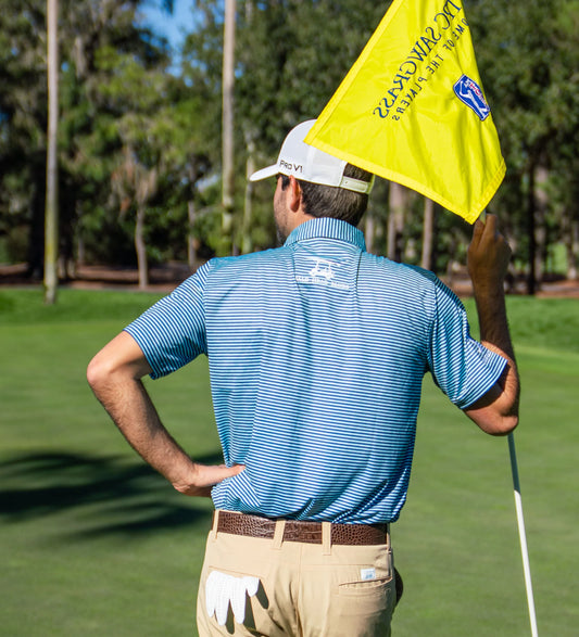 Bald Head Blues Albatross Polo - Heather Aruba / Royal Blue Stripes