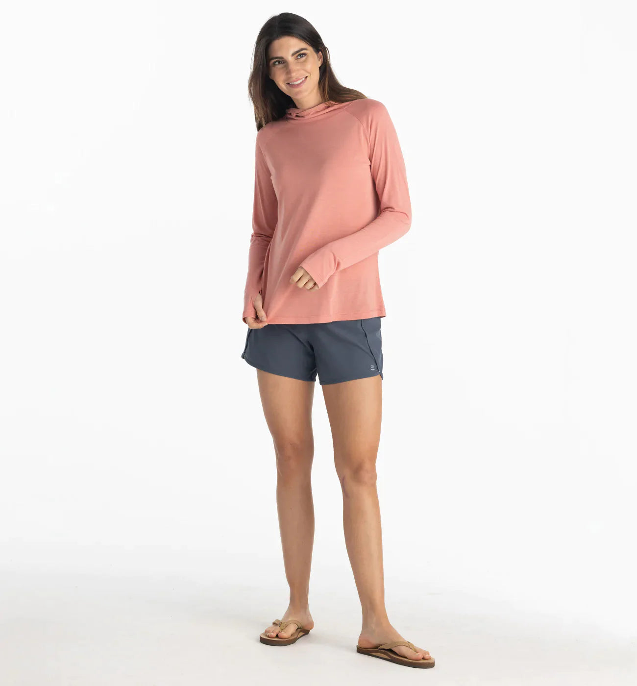 Free Fly Women's Bamboo Lightweight Hoodie II - Bright Clay