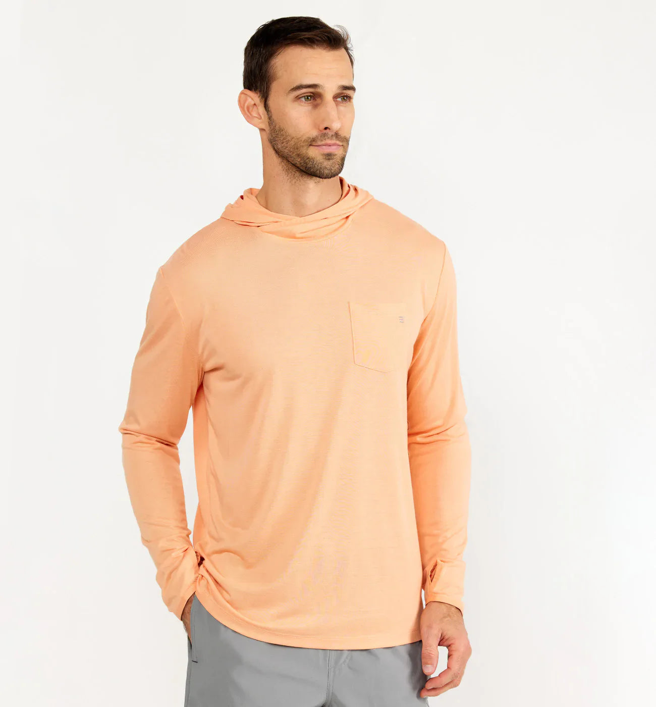 Free Fly Men's Bamboo Lightweight Hoodie - Tropic Orange