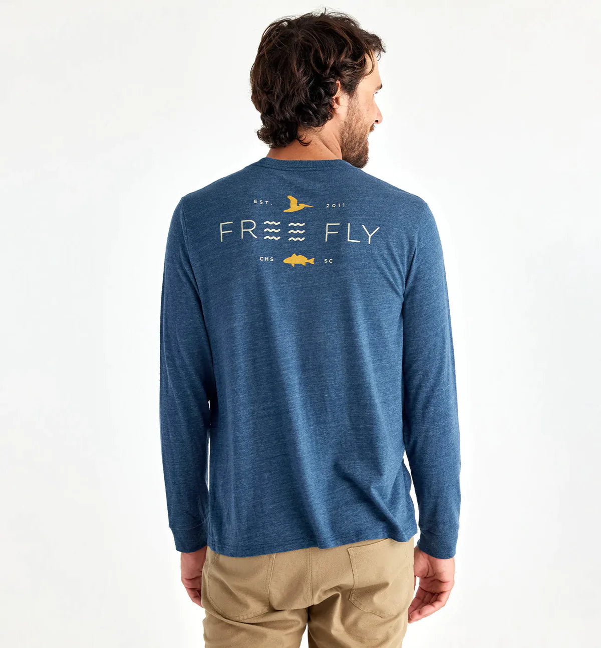 Free Fly Low Tide Long Sleeve - Heather True Navy