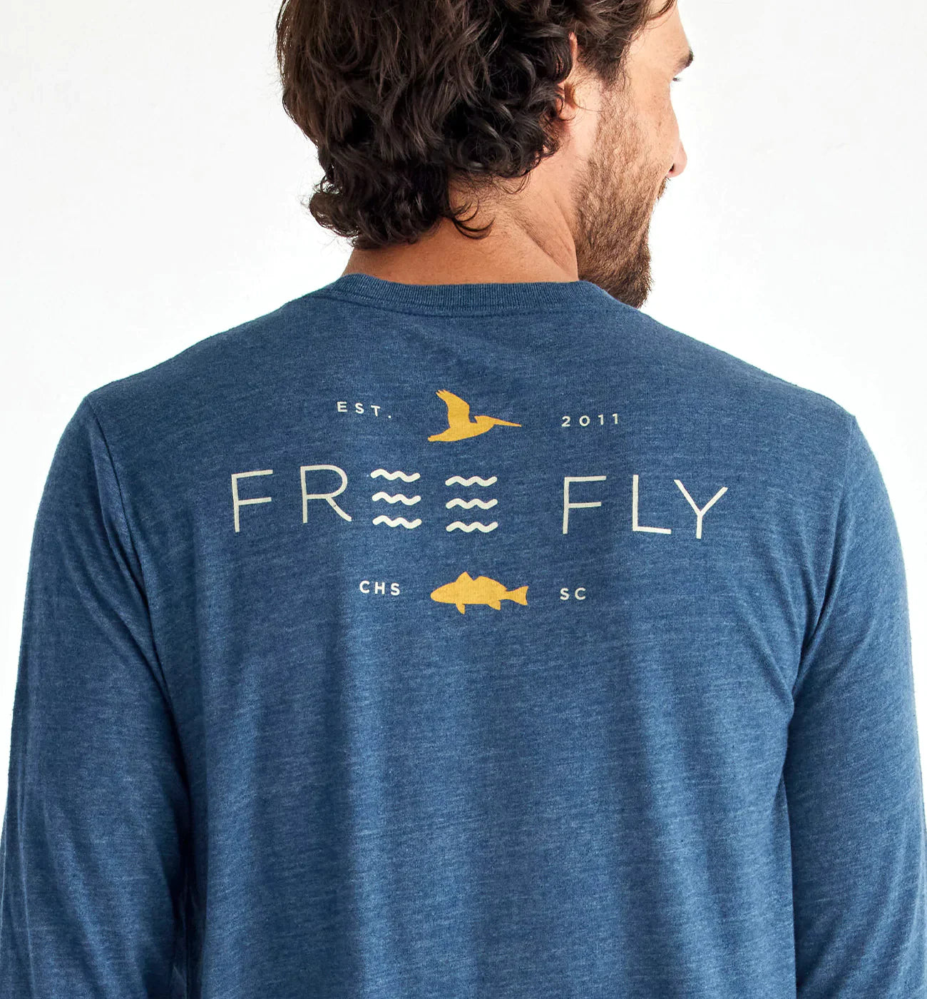 Free Fly Low Tide Long Sleeve - Heather True Navy