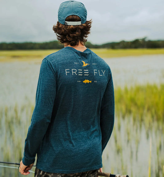 Free Fly Low Tide Long Sleeve - Heather True Navy