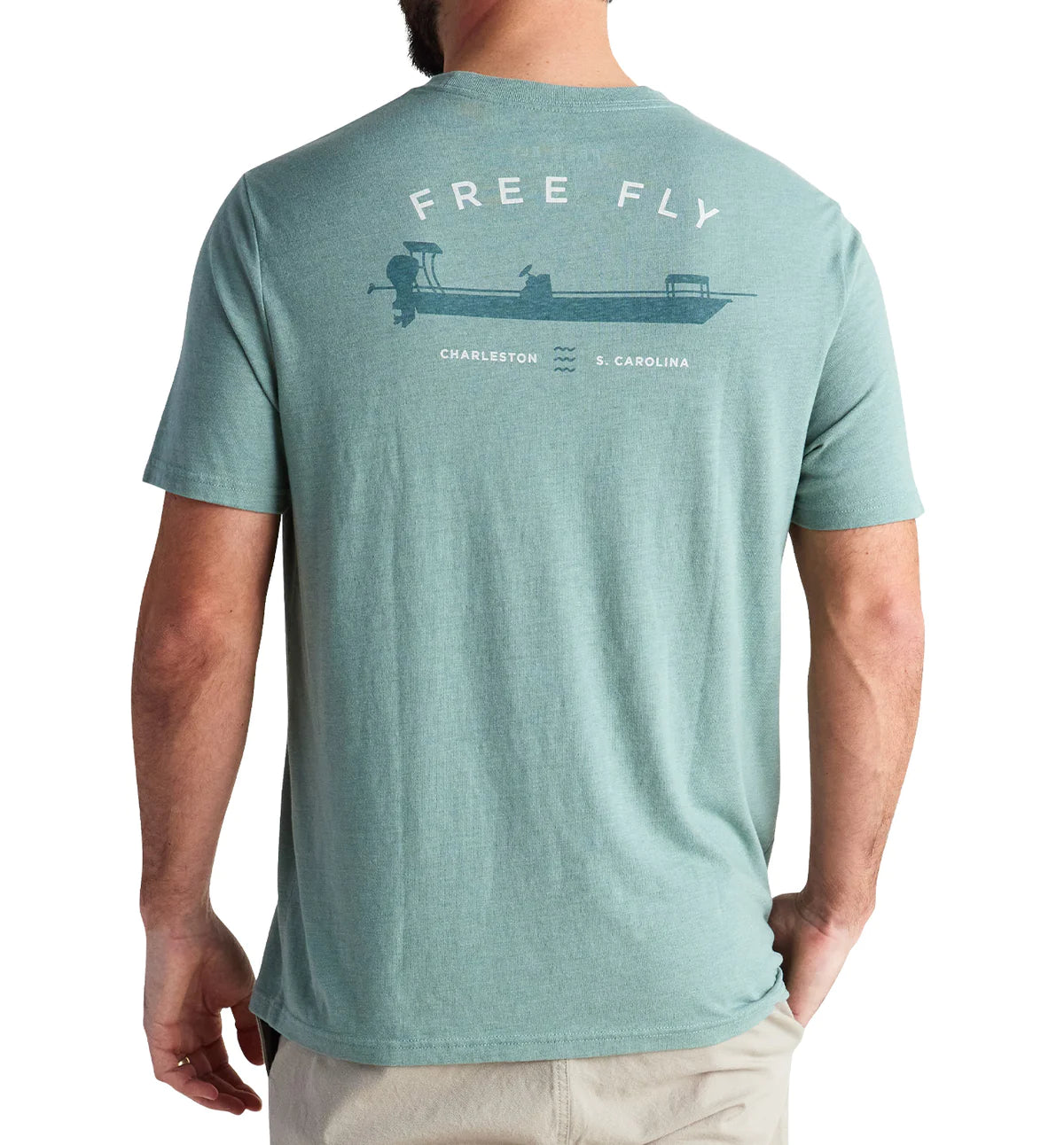 Free Fly Lowcountry Skiff Tee - Heather Sabal Green