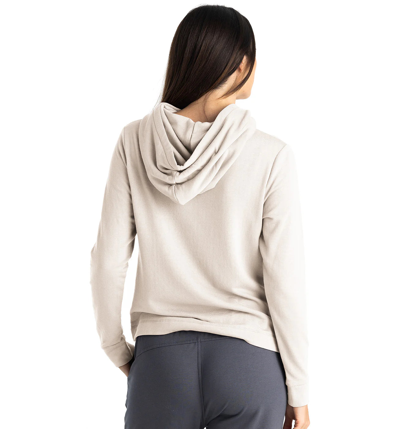 Free Fly Women's Bamboo Lightweight Fleece Cropped Hoodie - Stone