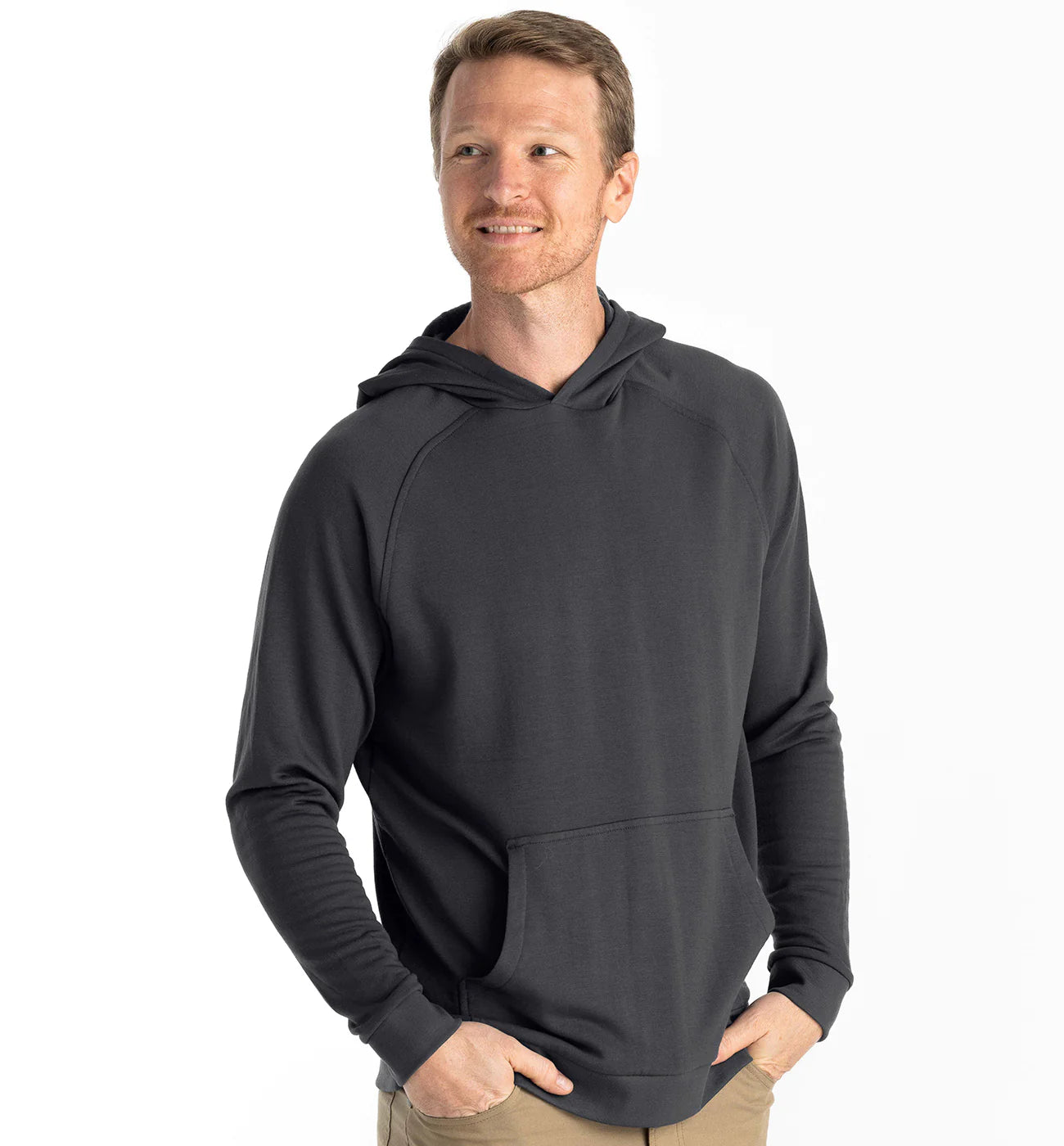 Free Fly Men's Bamboo Lightweight Fleece Hoodie - Black Sand