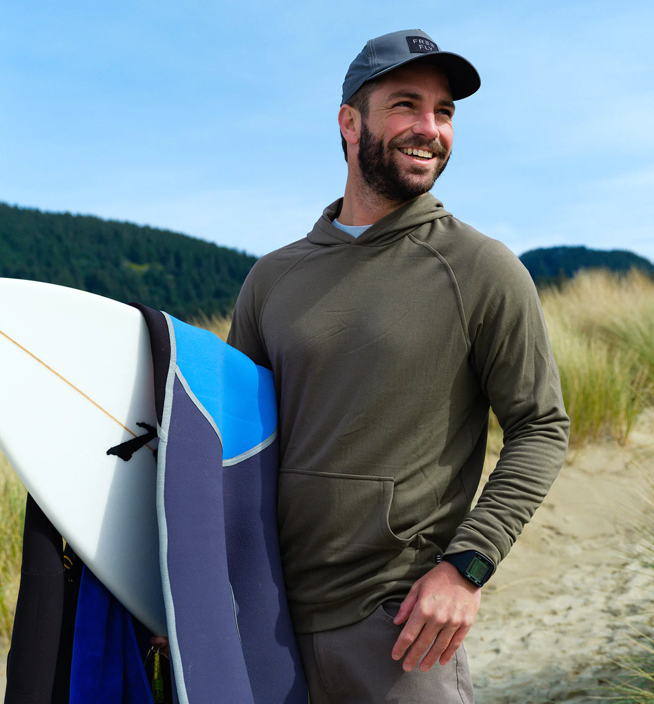 Free Fly Men's Bamboo Lightweight Fleece Hoodie - Black Sand