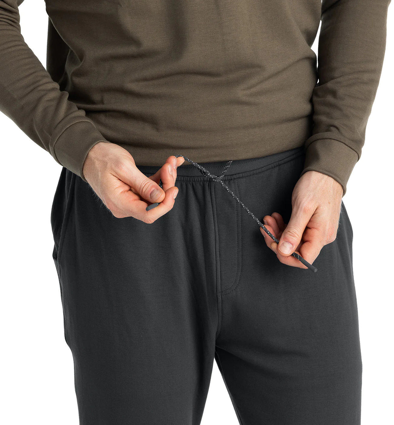 Free Fly Men's Bamboo Lightweight Fleece Jogger - Black Sand