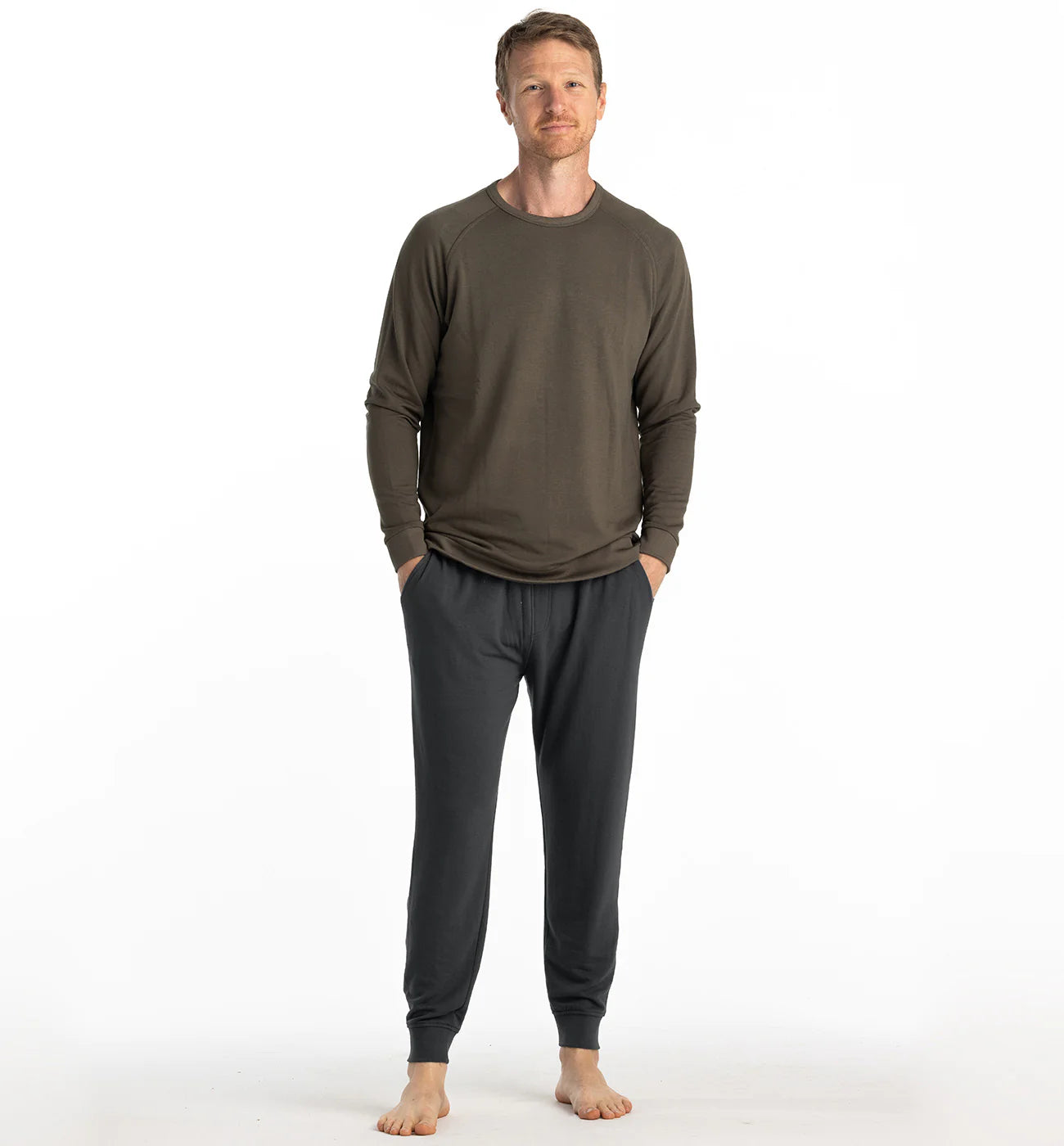 Free Fly Men's Bamboo Lightweight Fleece Jogger - Black Sand