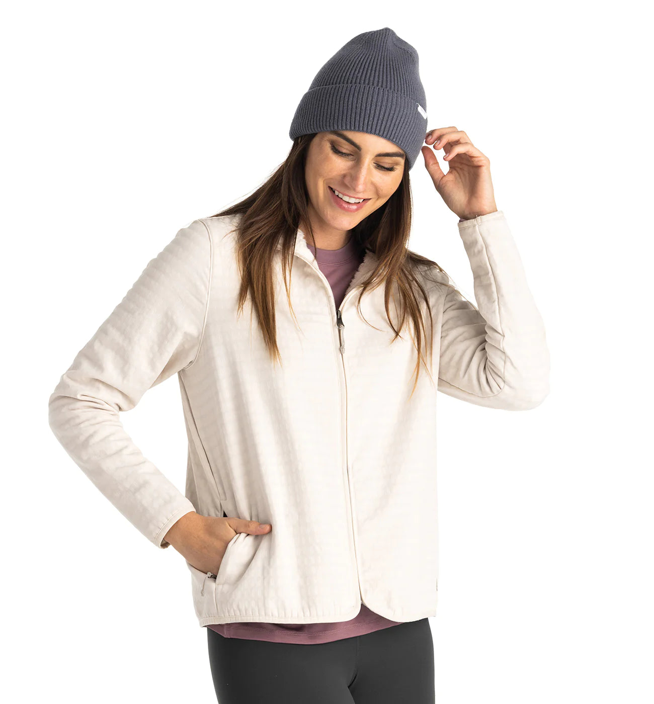 Free Fly Women's Gridback Fleece Jacket - Stone