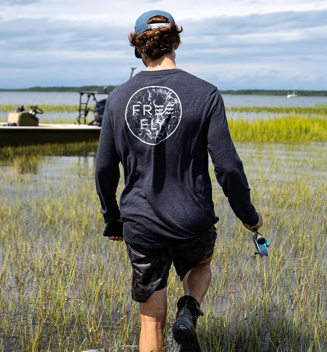 Free Fly No Wake Long Sleeve - Heather Charcoal
