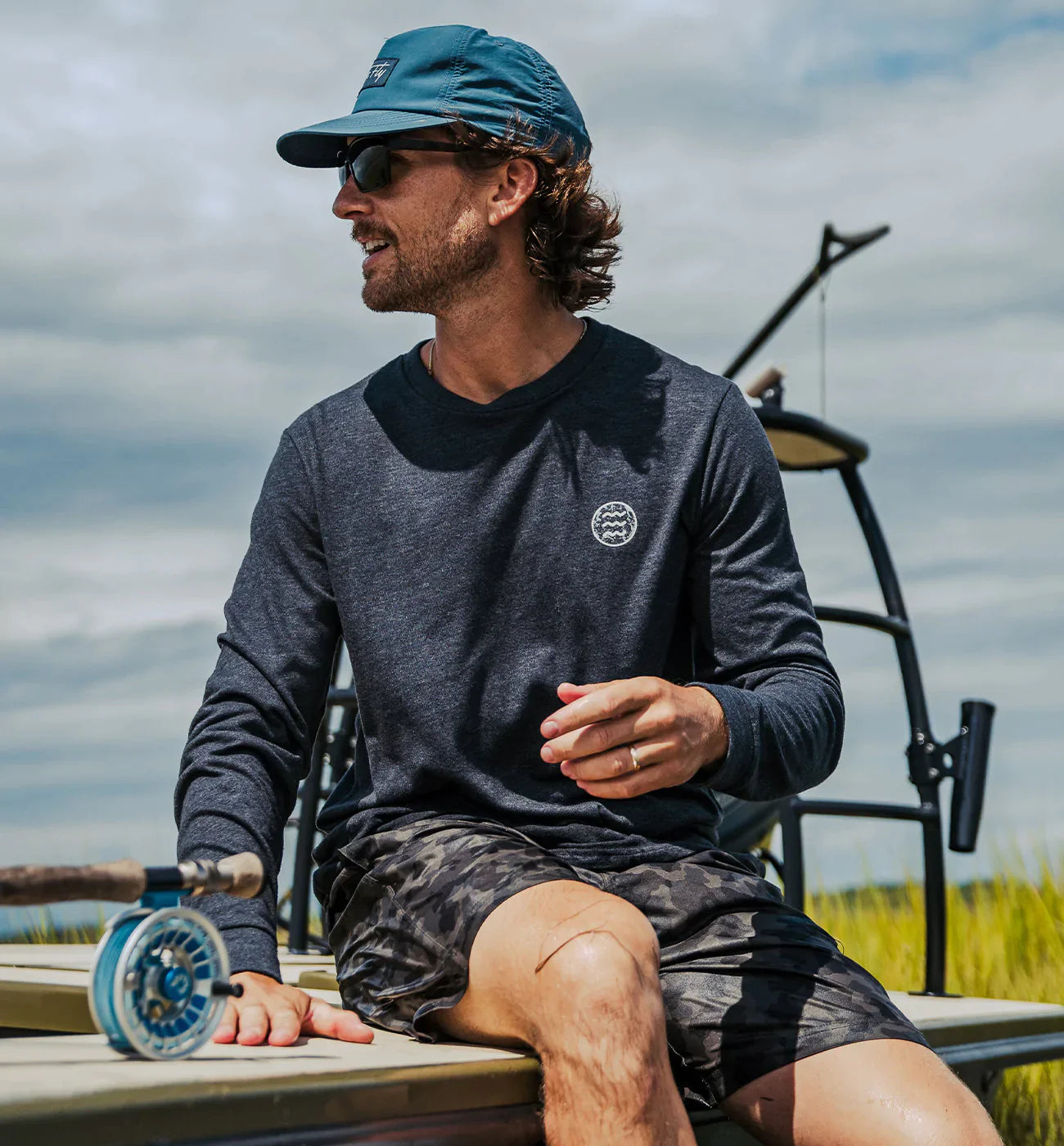Free Fly No Wake Long Sleeve - Heather Charcoal