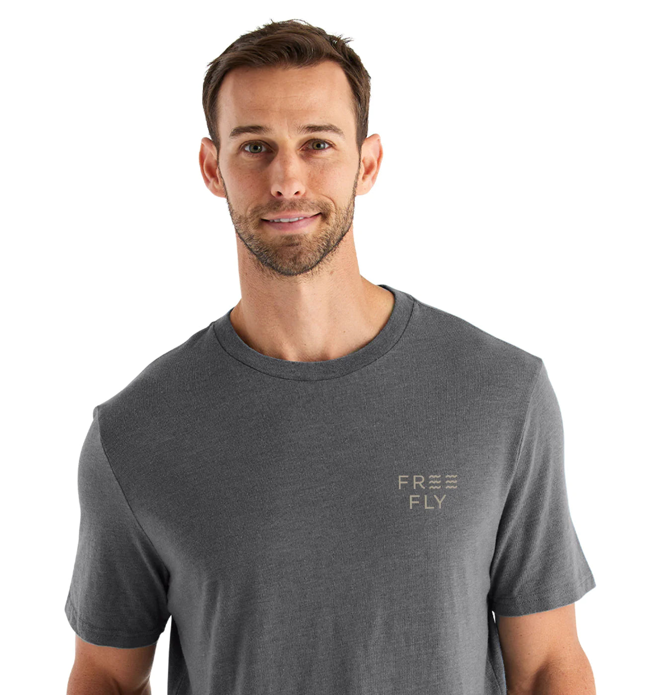 Free Fly Redfish Camo Tee - Heather Black Sand