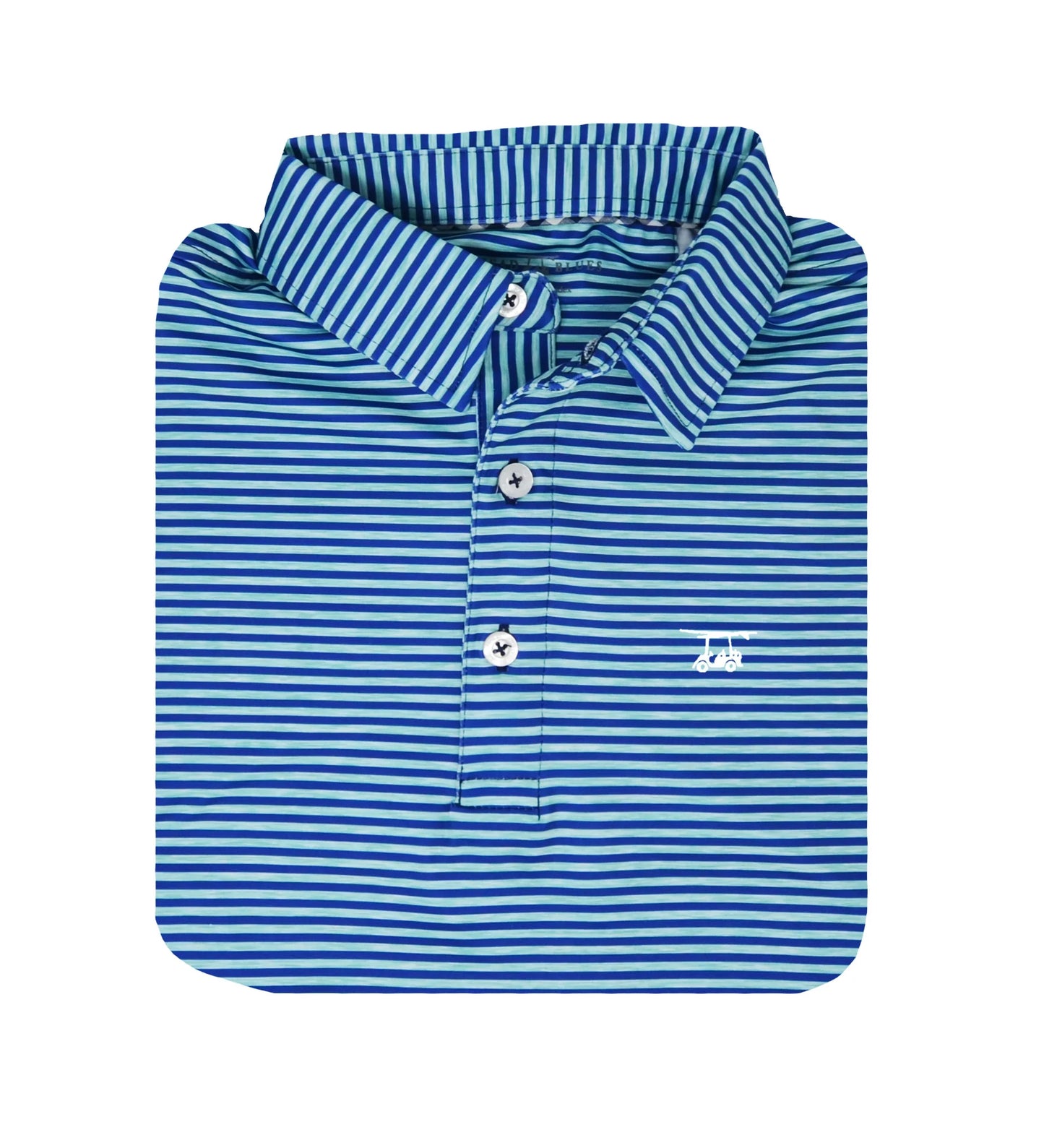 Bald Head Blues Albatross Polo - Heather Aruba / Royal Blue Stripes