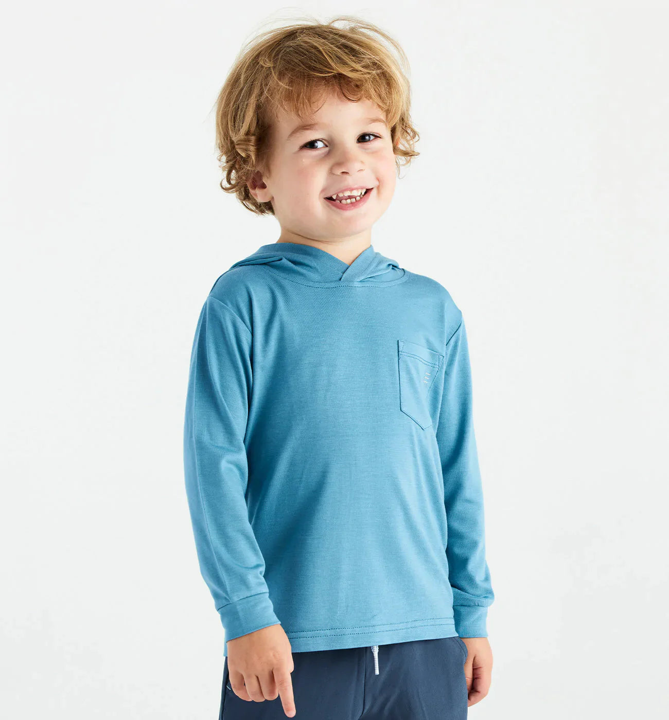 Free Fly Toddler Bamboo Shade Hoodie - Bluestone