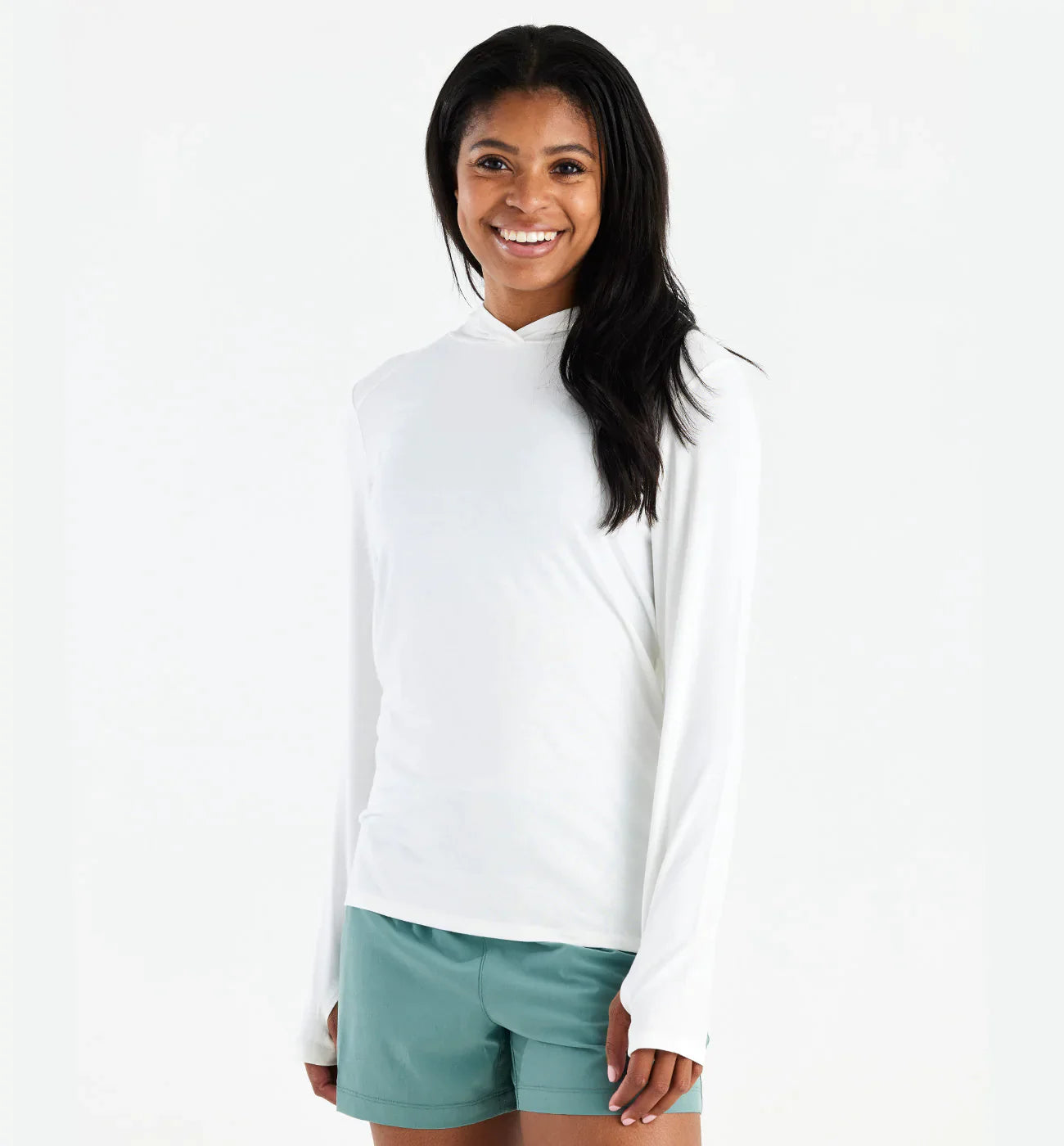 Free Fly Women's Bamboo Shade Hoodie II - Bright White