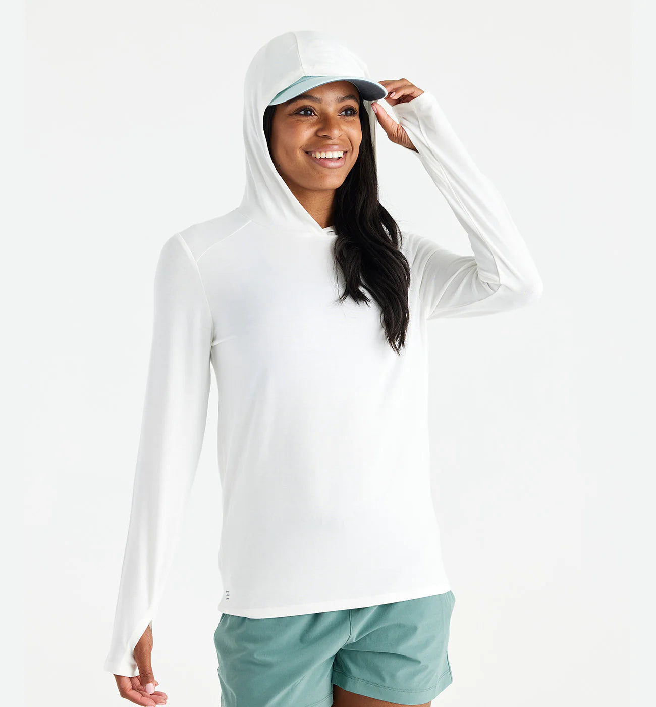 Free Fly Women's Bamboo Shade Hoodie II - Bright White