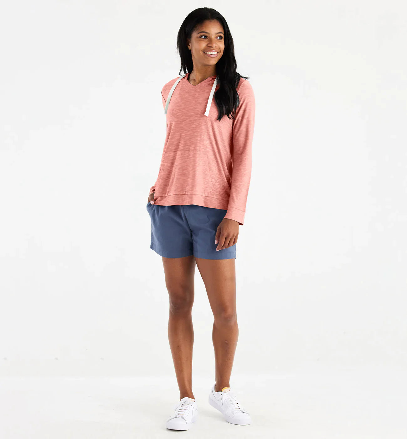 Free Fly Women's Bamboo Slub Hoodie - Bright Clay
