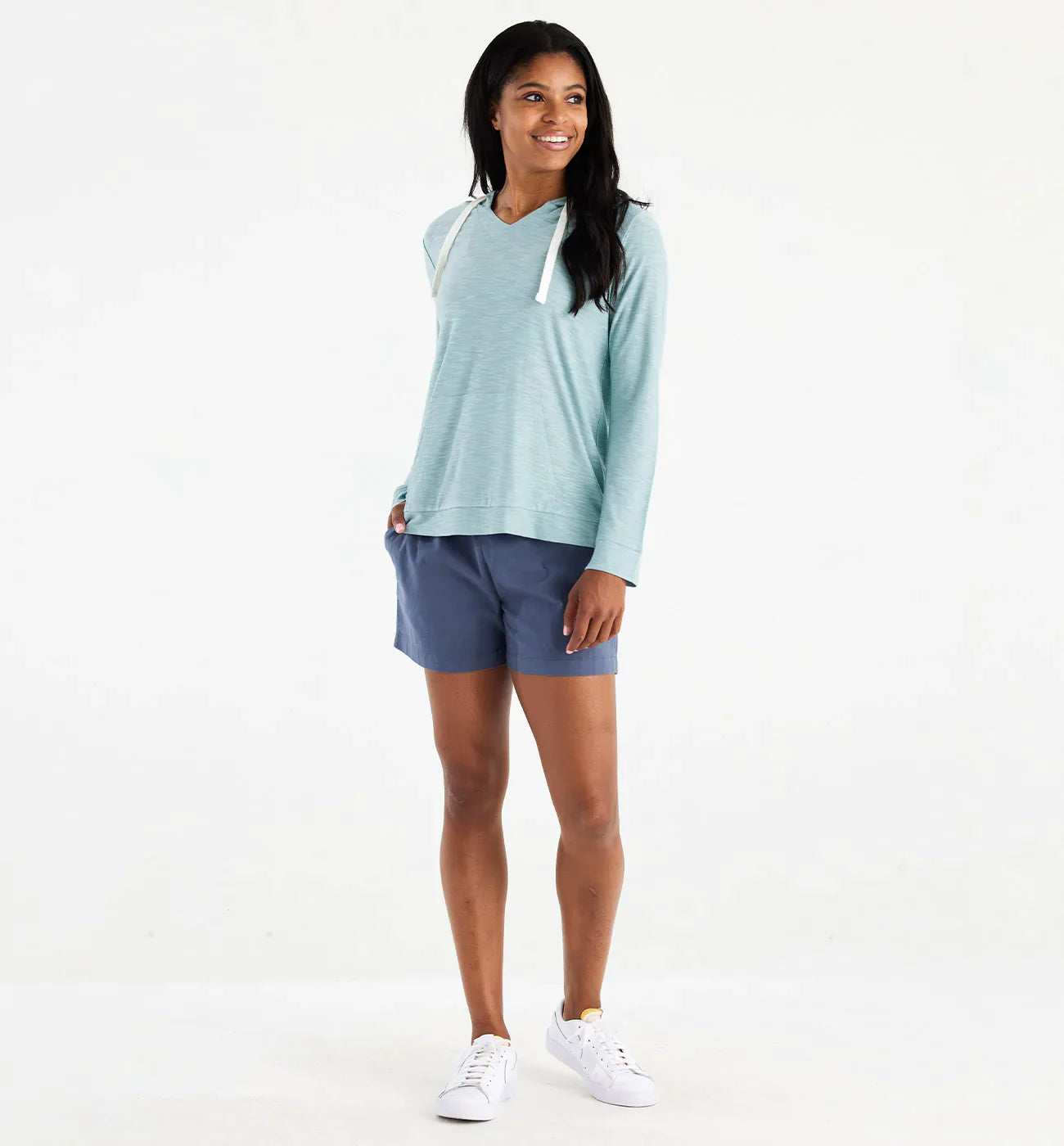 Free Fly Women's Bamboo Slub Hoodie - Ocean Mist