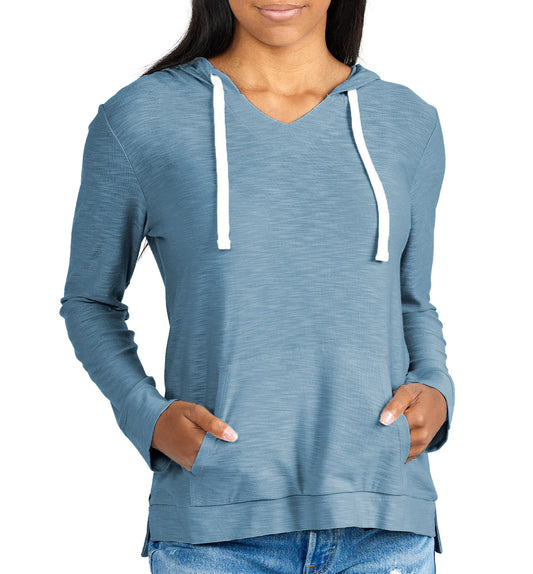 Free Fly Women's Bamboo Slub Hoodie - Pacific Blue