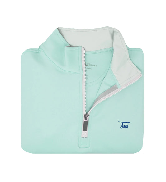 Bald Head Blues Dogwood Quarter Zip - Solid Seaglass
