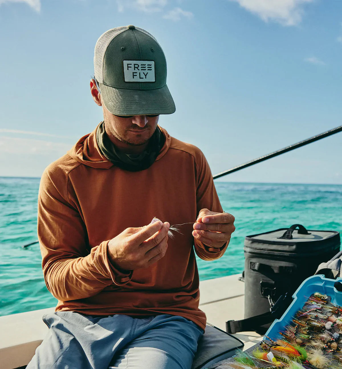 Free Fly Wave Trucker Hat - Capers Green