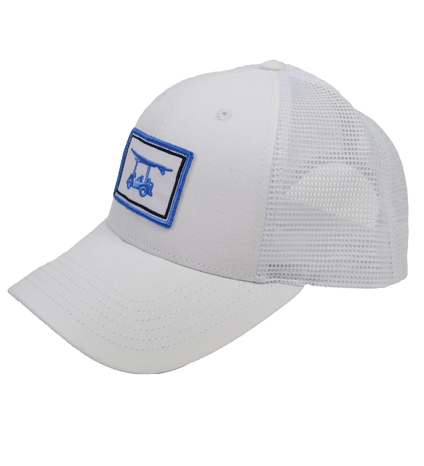 Bald Head Blues Trucker Hat - White