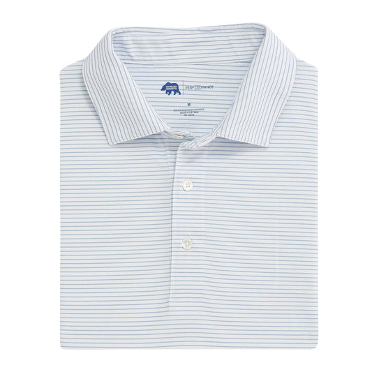 Onward Reserve Birdie Stripe Performance Polo - Dusty Blue