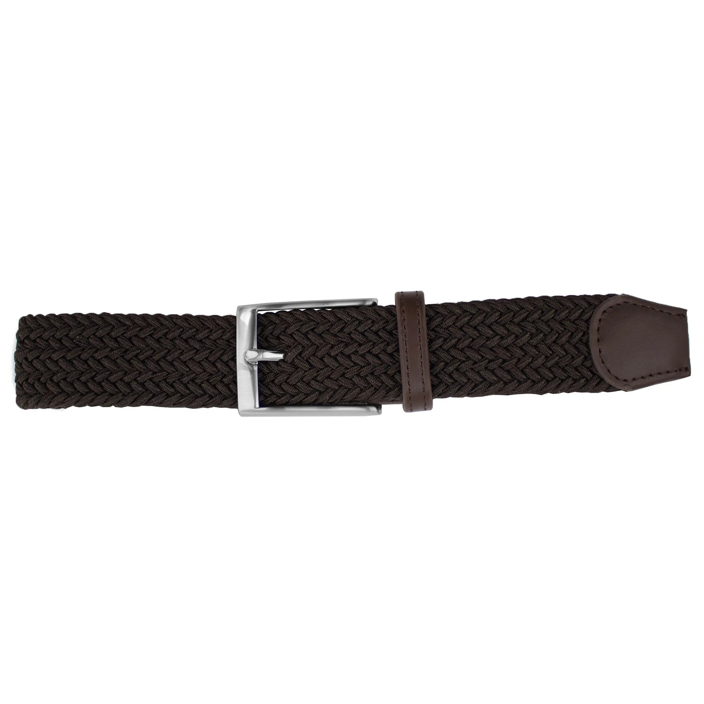 Dibi Elastic Braided Belt - Solid Dark Brown