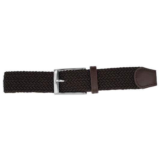Dibi Elastic Braided Belt - Solid Dark Brown