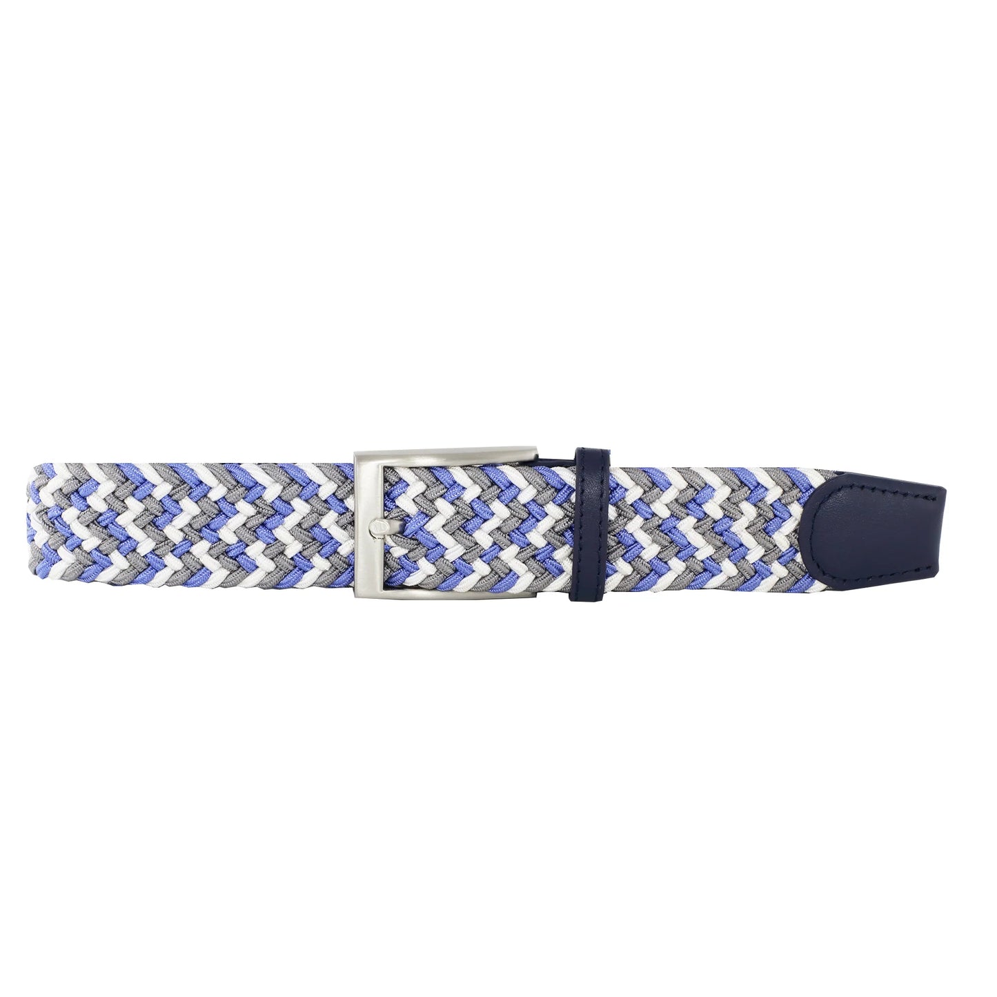 Dibi Elastic Braided Belt - Sky Blue Charcoal White