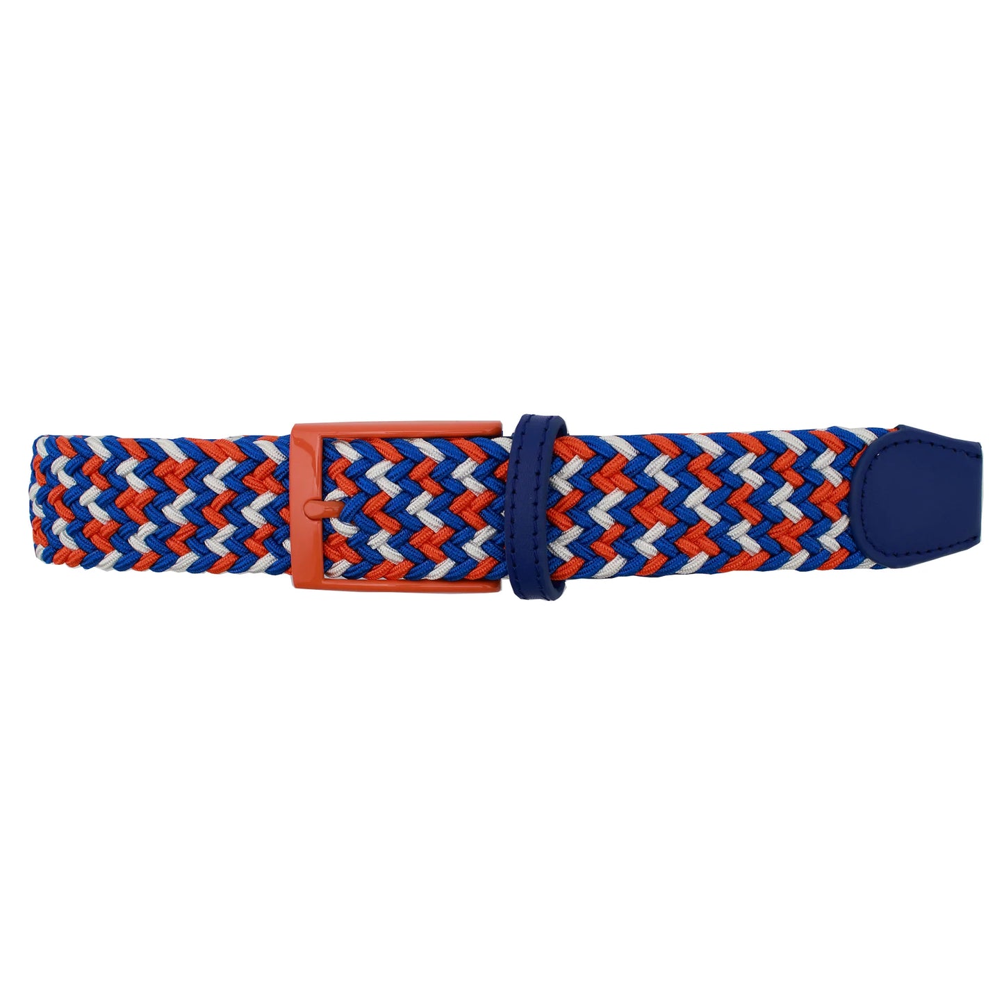 Dibi Elastic Braided Belt - Orange Blue White