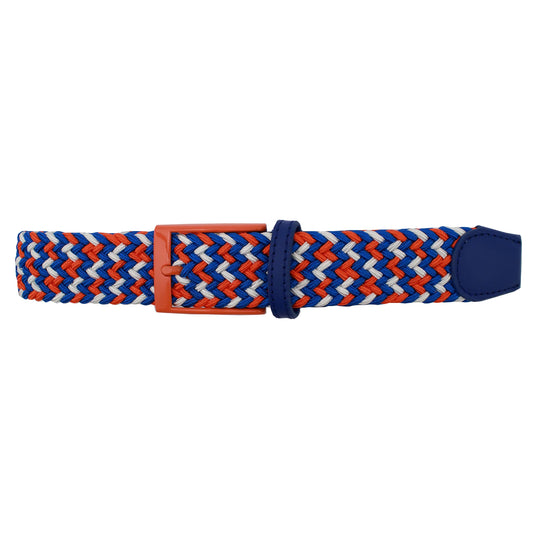 Dibi Elastic Braided Belt - Orange Blue White