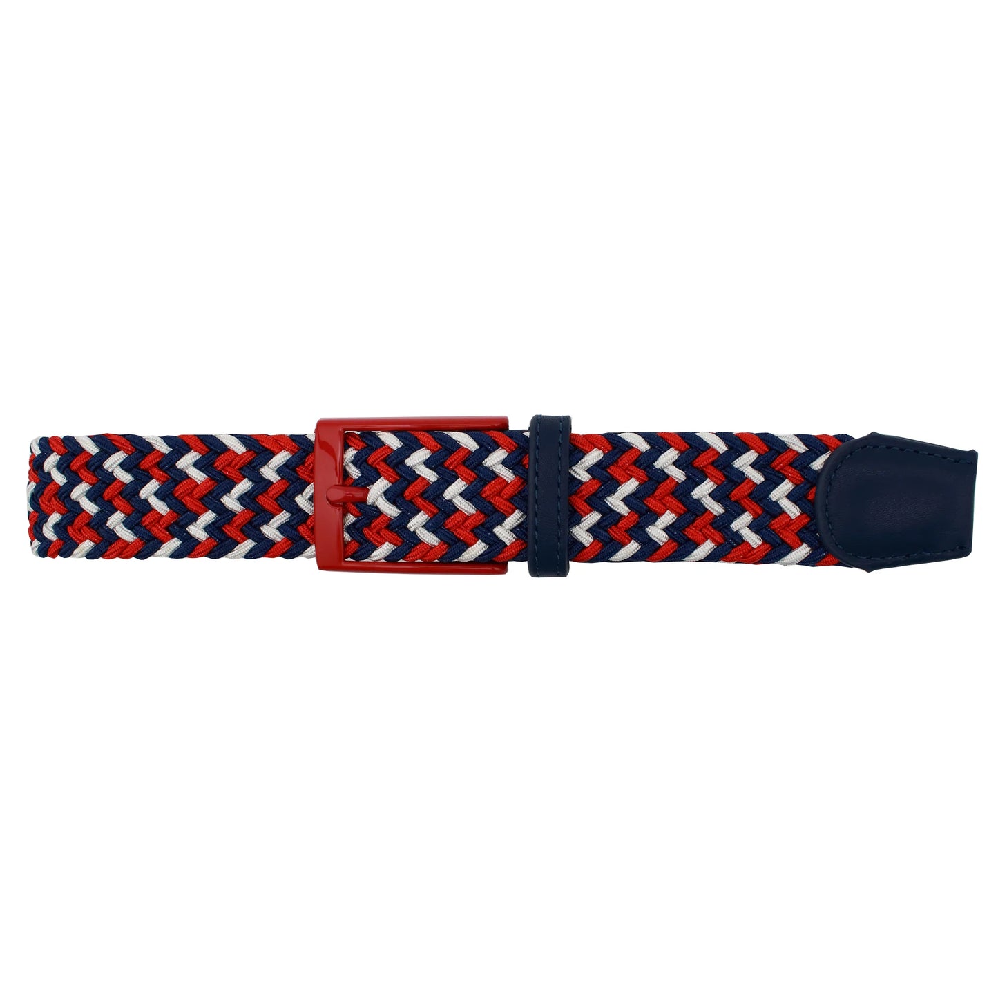 Dibi Elastic Braided Belt - Red White Blue