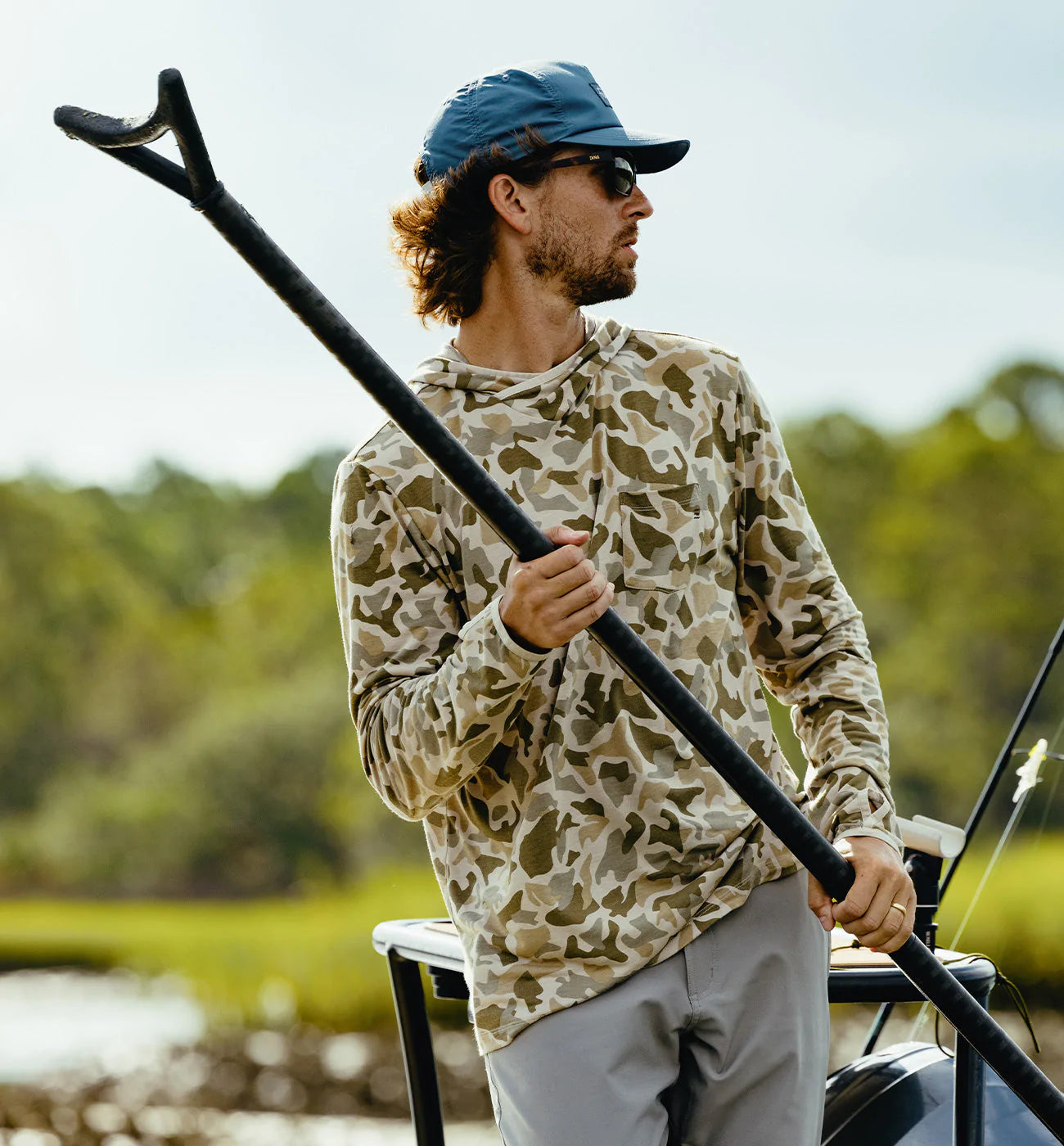 Free Fly Men's Bamboo Lightweight Hoodie - Barrier Island Camo