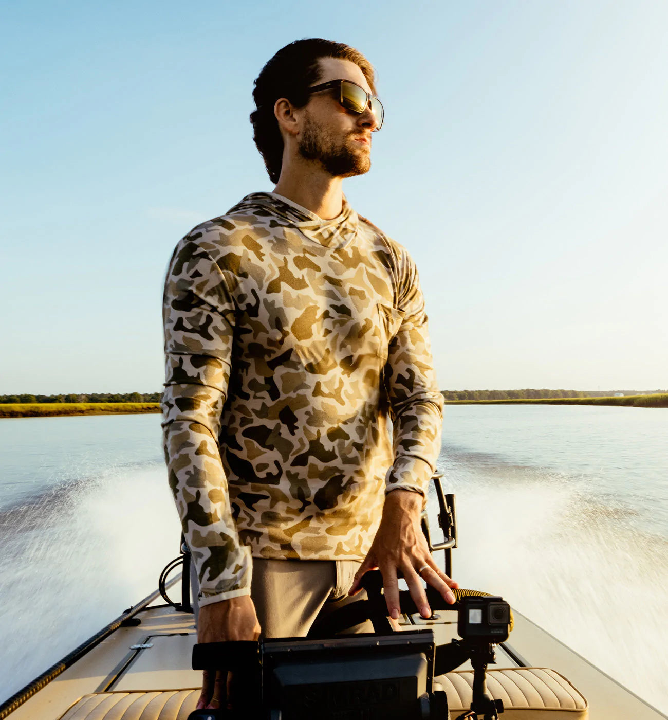 Free Fly Men's Bamboo Lightweight Hoodie - Barrier Island Camo