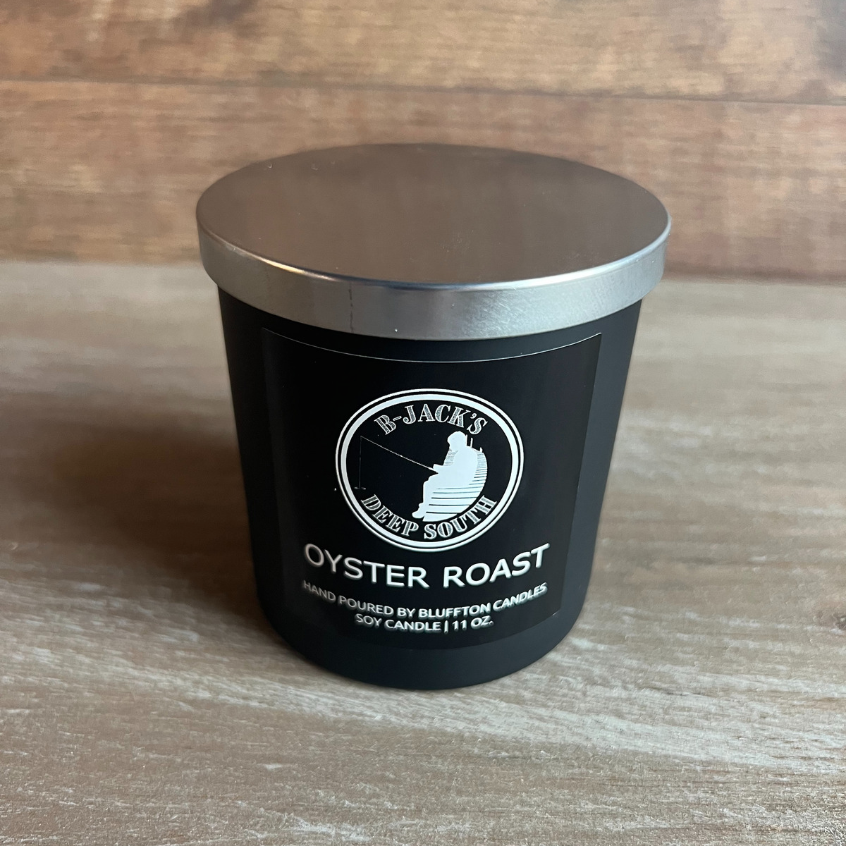 Oyster Roast 11 0z Black glass w/ Silver lid