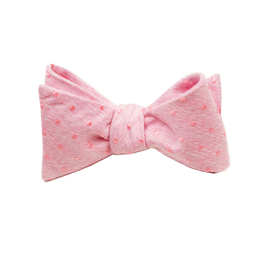 DIBI Pink & Pink Polkadot Self Tie Bow Tie