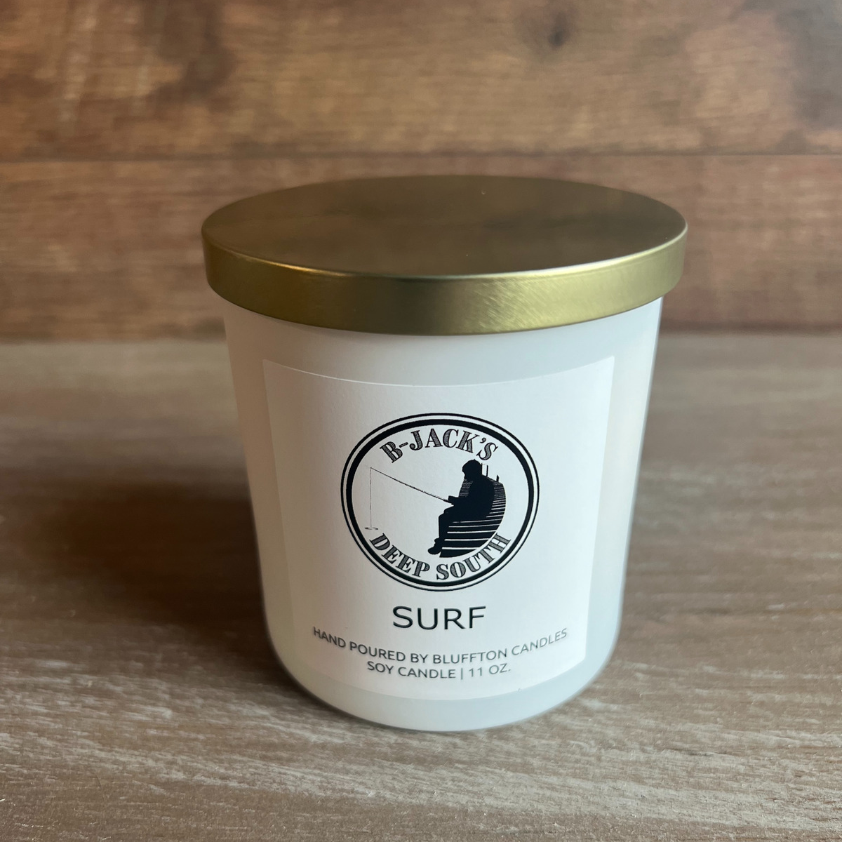 Surf 11 oz White glass w/ gold lid