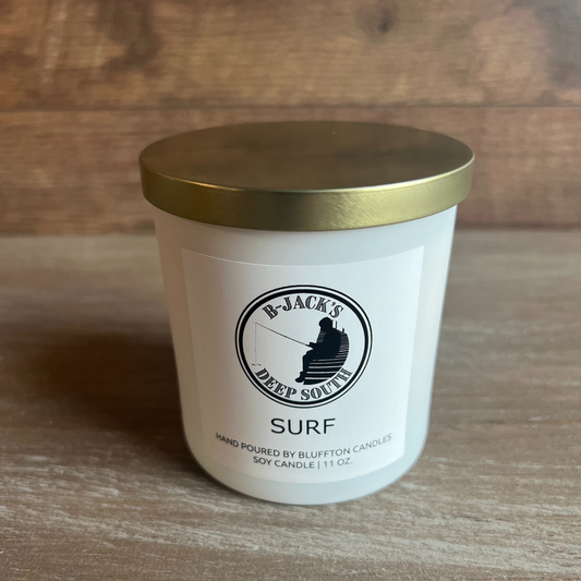 Surf 11 oz White glass w/ gold lid