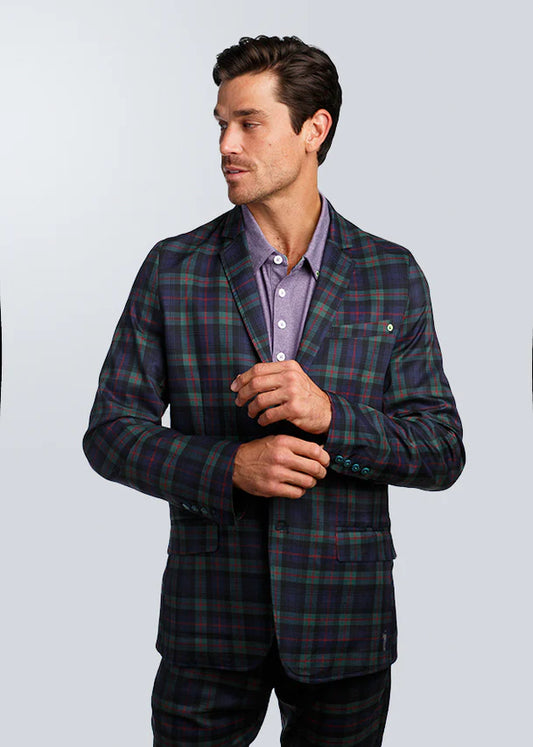 William Murray SERIOUS BUSINESS TARTAN BLAZER - Dark Tartan