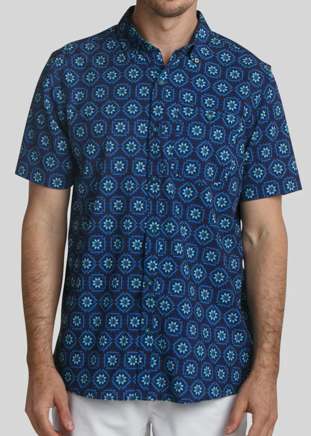 William Murray SANDY TILES BUTTON DOWN - Navy