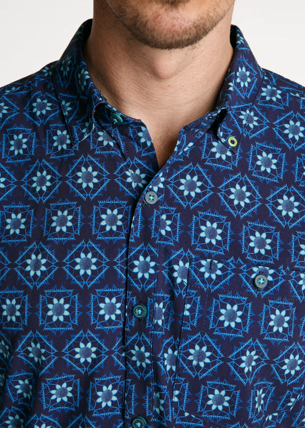 William Murray SANDY TILES BUTTON DOWN - Navy