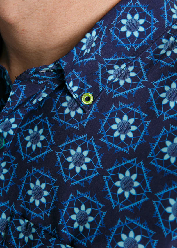 William Murray SANDY TILES BUTTON DOWN - Navy