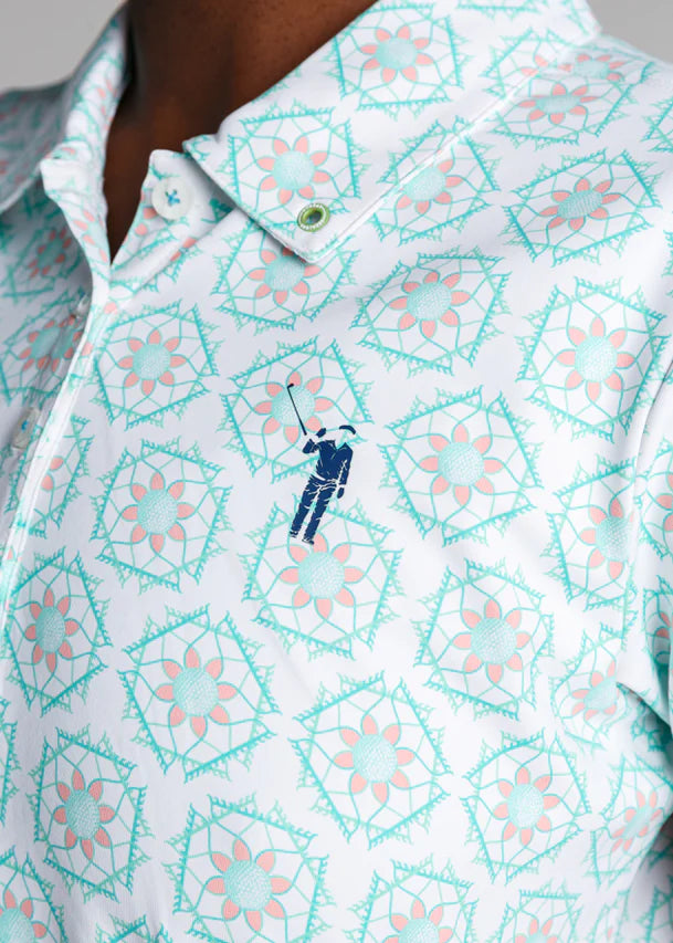 William Murray SANDY TILES POLO DRESS - White