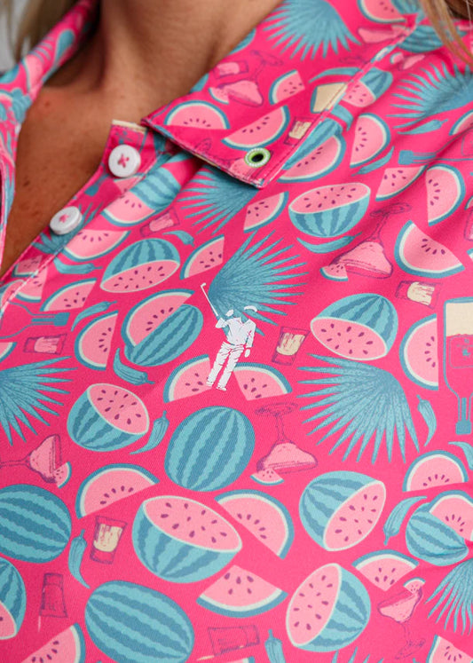 William Murray SEED SPITTERS A-LINE SLEEVELESS POLO - Watermelon