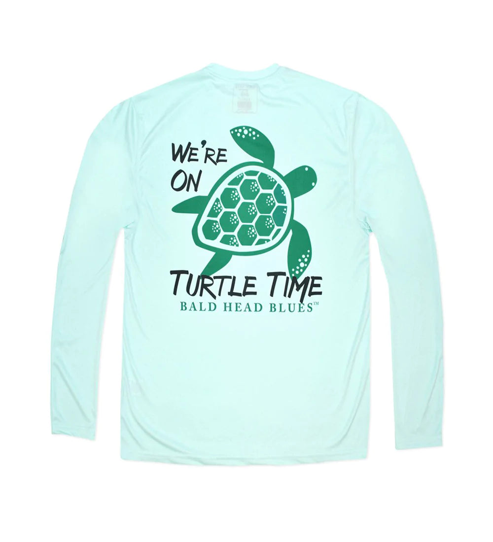 Bald Head Blues Youth Performance Long Sleeve Turtle Time T-Shirt - Seagrass