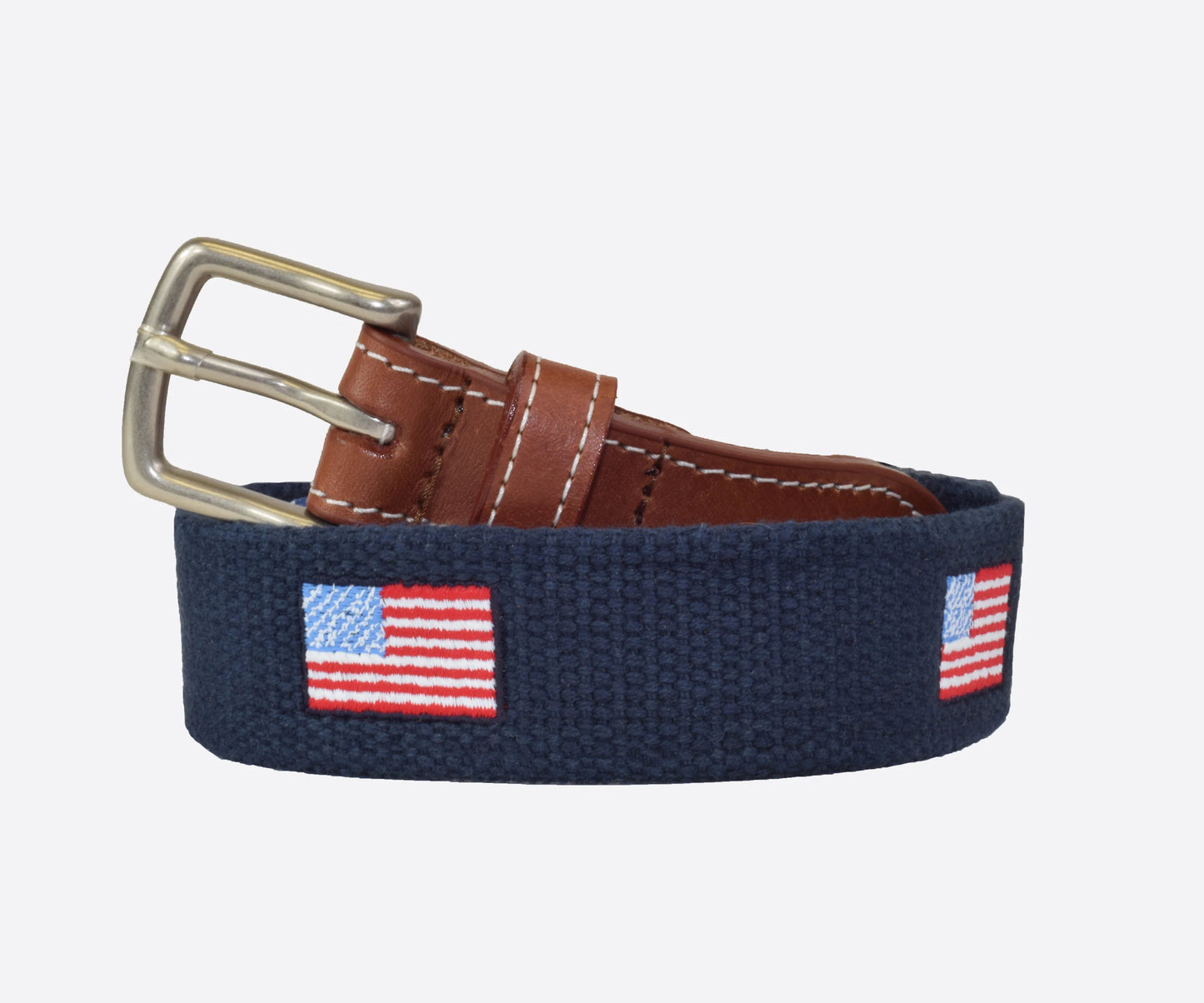 JT Spencer Youth American Flag Embroidered Belt - Patriot Navy