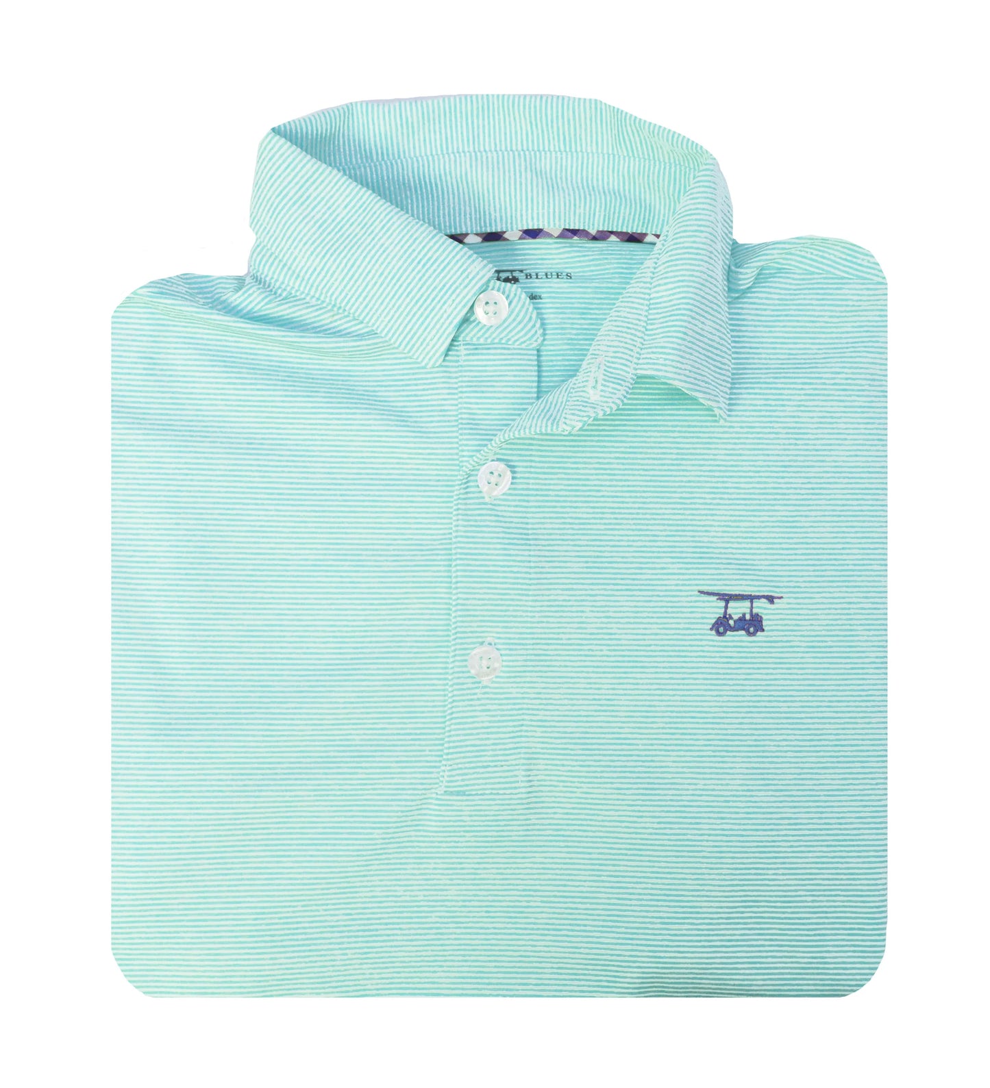 Bald Head Blues Albatross Polo - Aruba Heather/White Mircostrips
