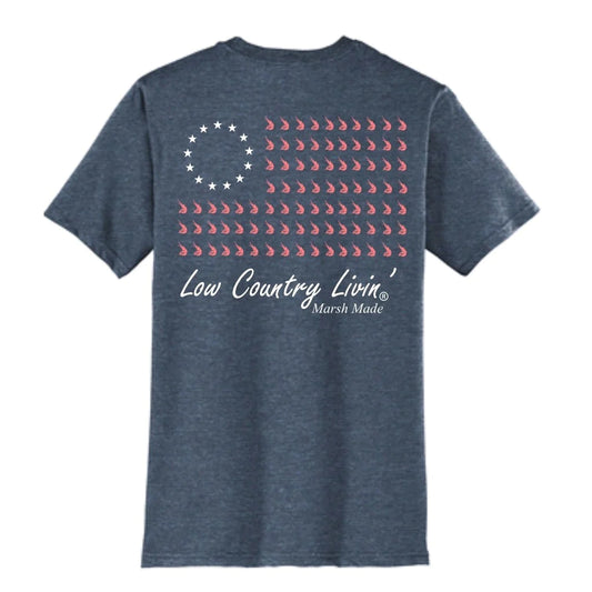 Low Country Livin' Betsy Ross Tee - Heather Navy